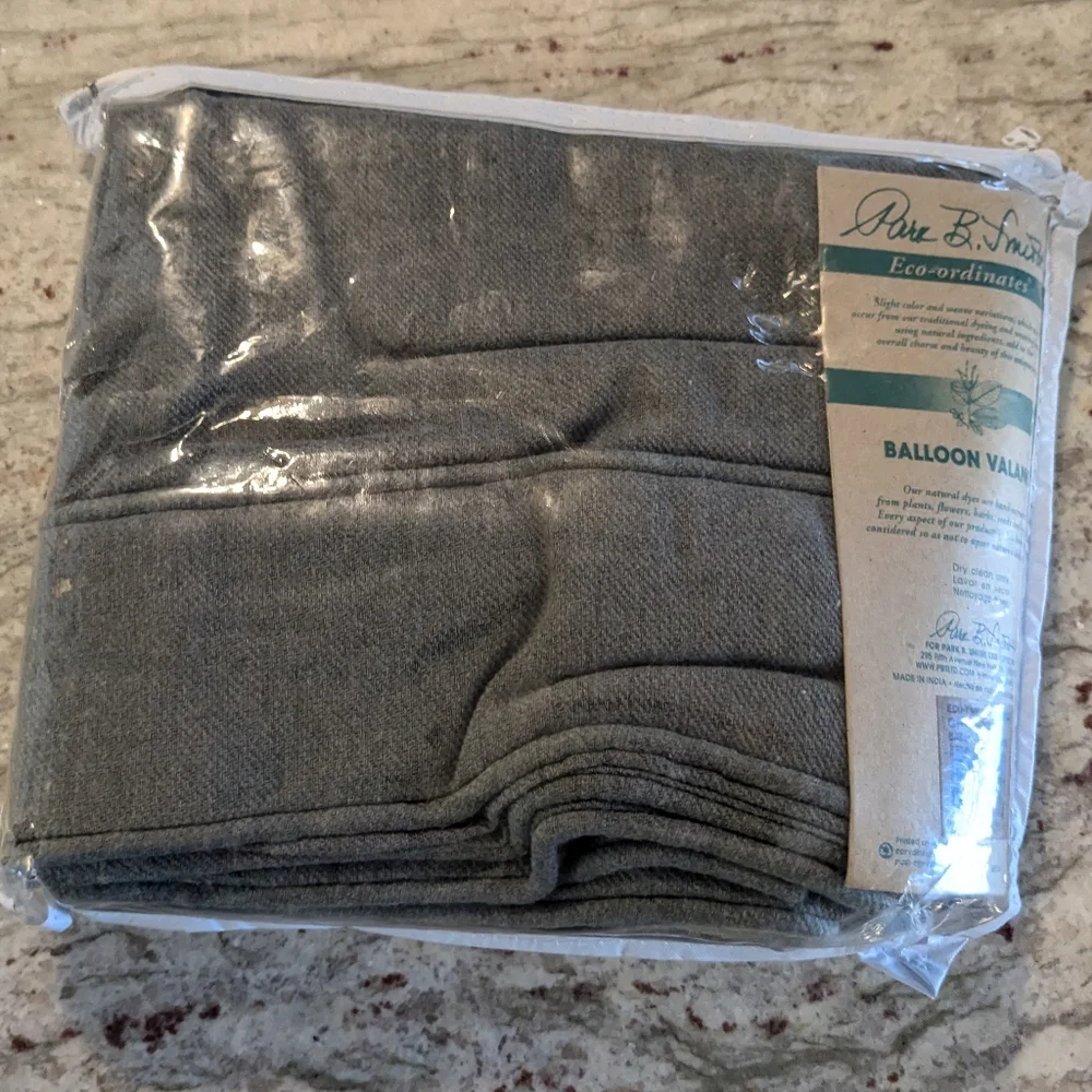 Vegan 100% Cotton Gray Balloon Valance Eco-Twill Park B Smith 72